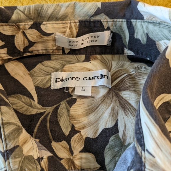 Pierre cardin Hawaiian print short sleeve sz L - Picture 4 of 4